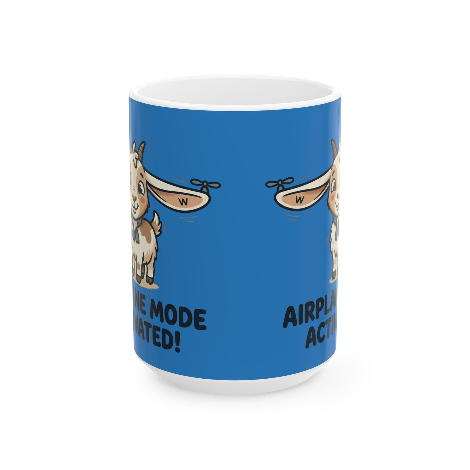 Airplane Mode Activated Goat Mug | Cute Pilot Goat Ceramic Mug