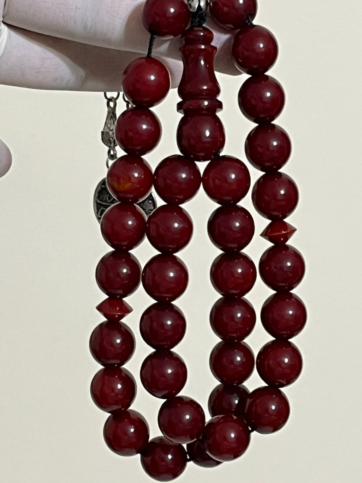 Antique Ottoman Faturan Rosary 33 فاتوران الماني انتيك محروف كعب الغزال عرق شايب