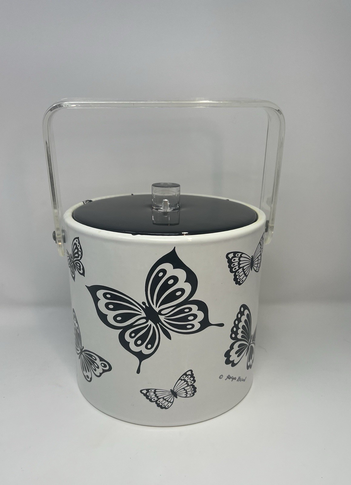 Vintage 1960s Butterfly Ice Bucket Black White Mid Century Retro Georges Briard Vintage 1960s Butterfly Ice Bucket Black White Mid Century Retro Georges Briard
