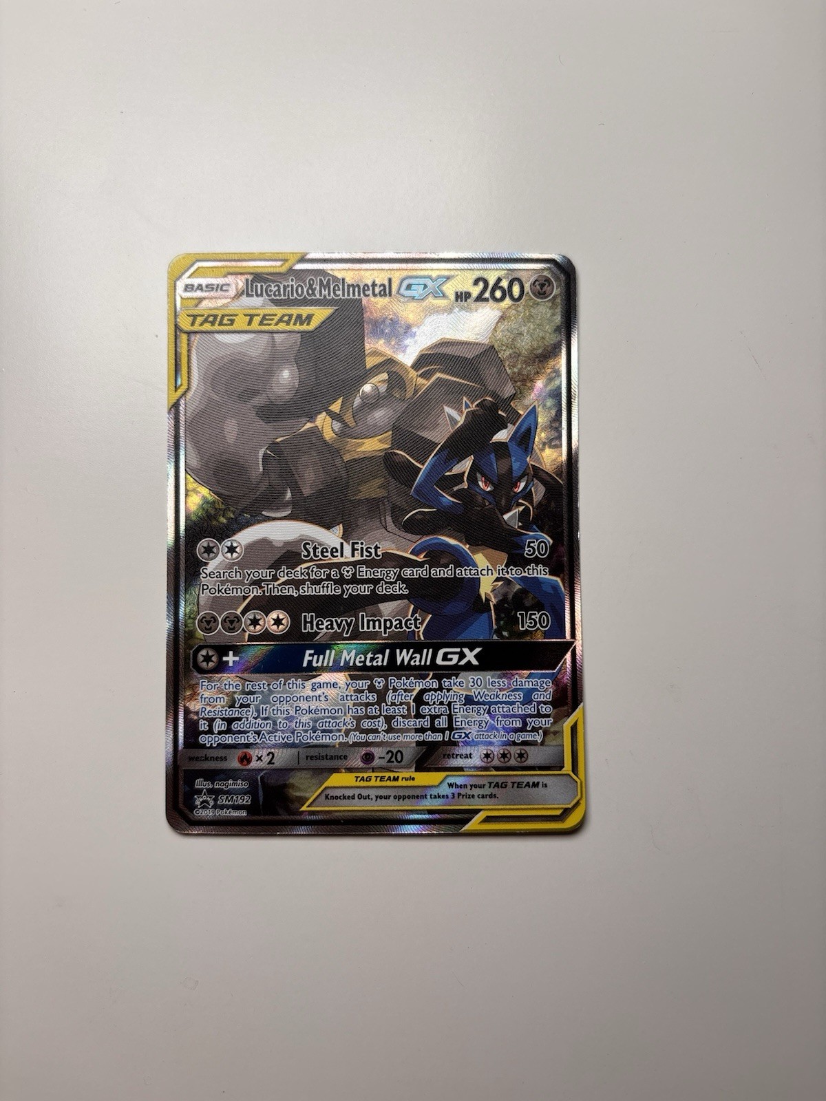 Pokemon TCG Lucario & Melmetal GX SM192 TAG TEAM GX Promo Holo English 260