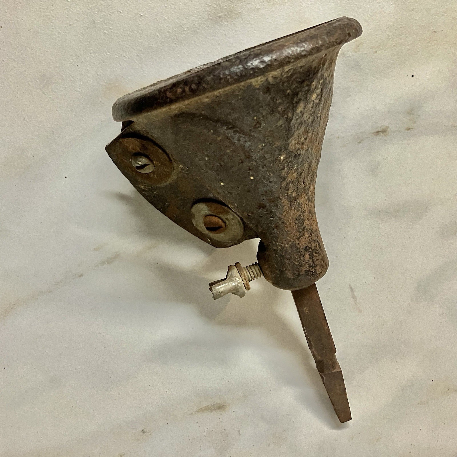 Possibly A Cast Iron Hollow Auger Tenon Cutter Spoke Pointer Woodworking Tool Possibly A Cast Iron Hollow Auger Tenon Cutter Spoke Pointer Woodworking Tool