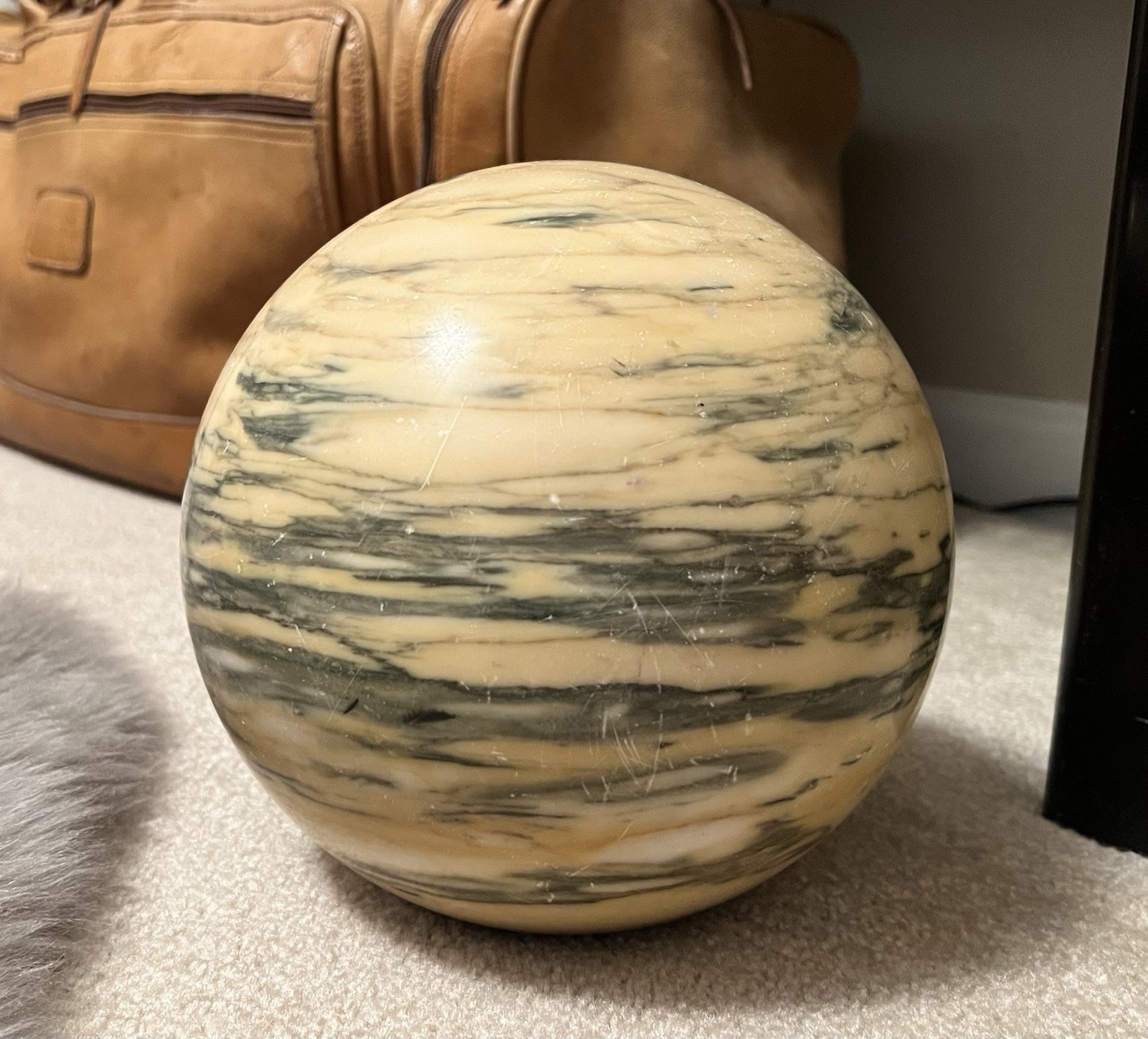 26.4 lb Natural Zebra Stone Jasper Orb Sphere Ball Healing Reiki 8” Diameter