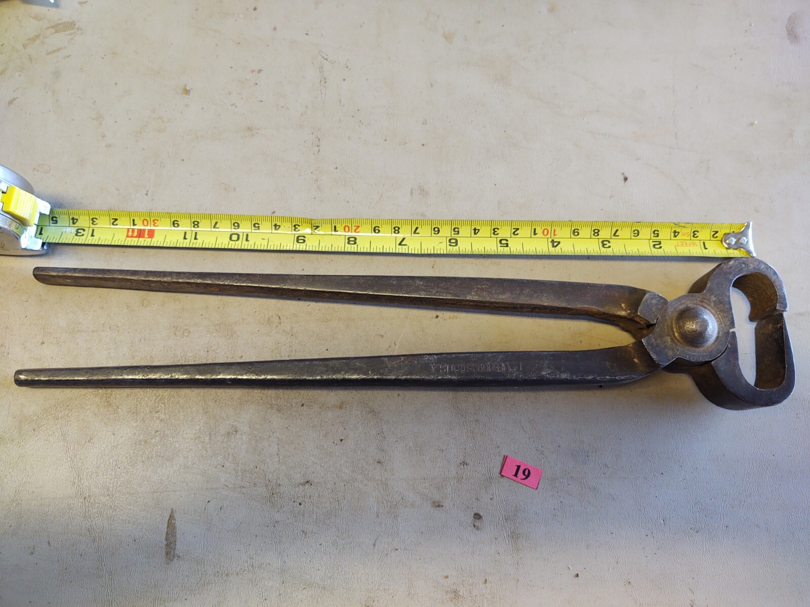 Vintage Heller Bros End Nippers Blacksmithing Forging Tool USA