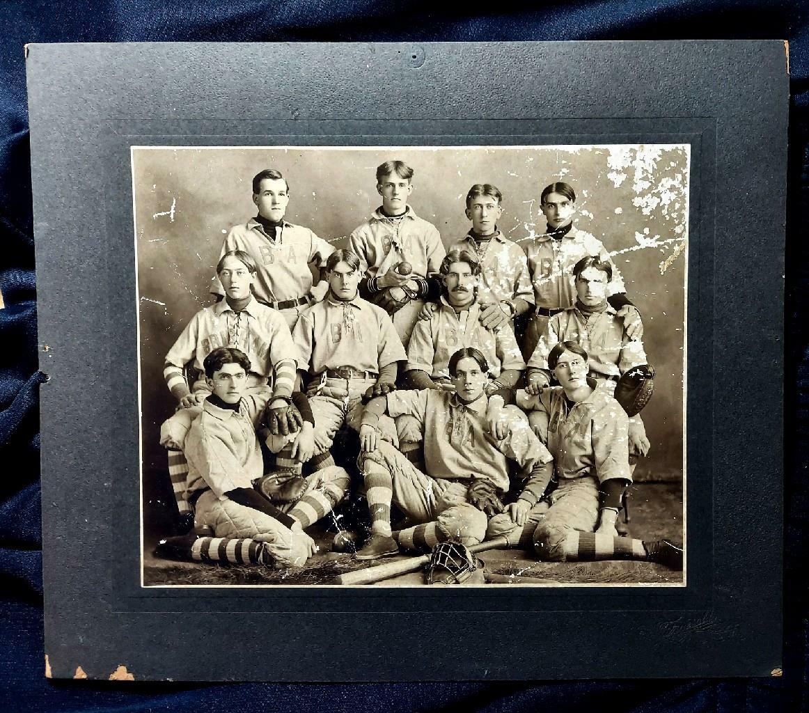 Incredible 1890\'s Brigham Academy in Bakersfield, Vermont Baseball Team Photo