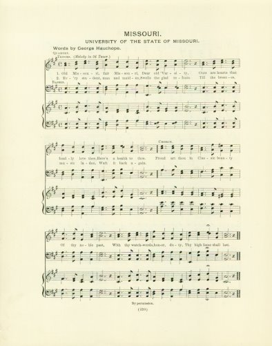 UNIVERSITY OF MISSOURI Original Antique Song Sheet c 1903 \