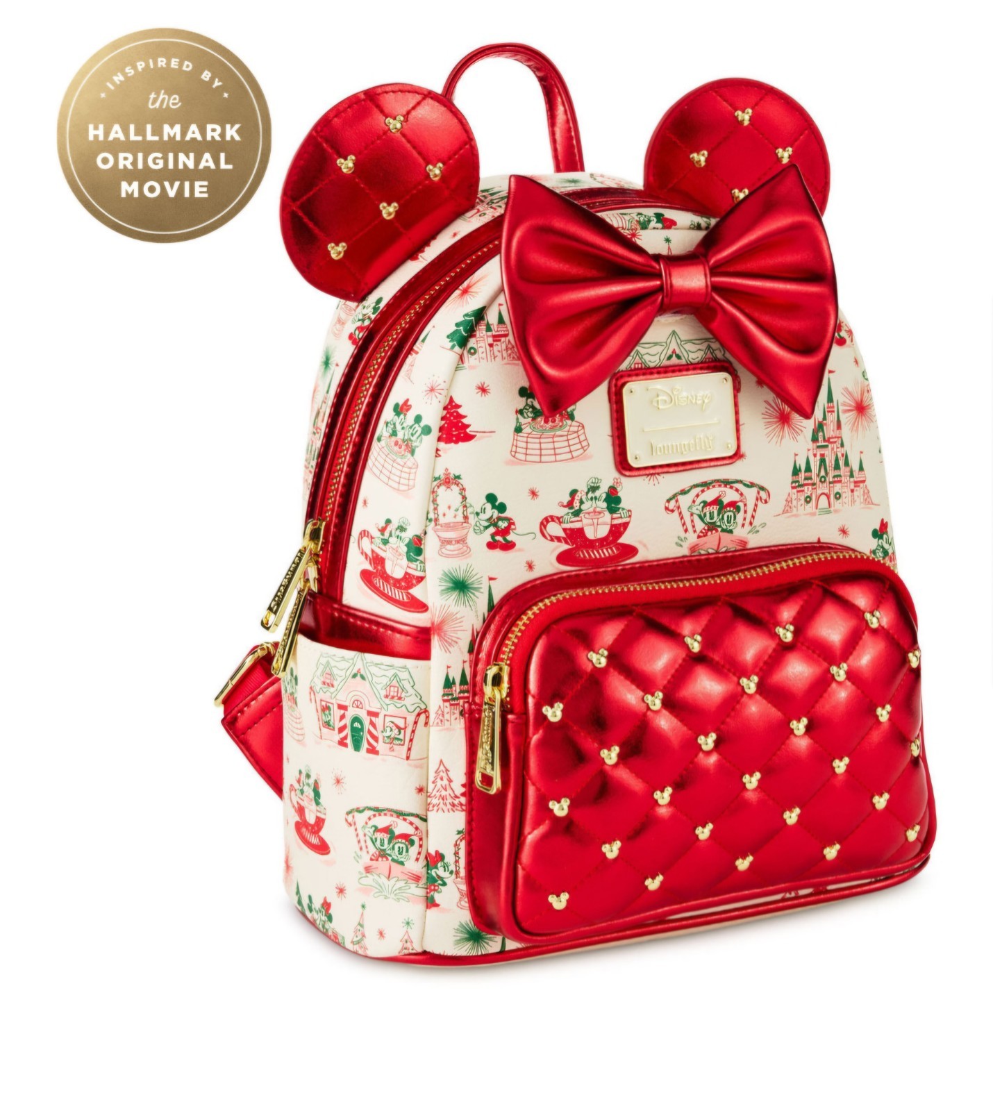 NWT Disney Hallmark Holiday Ever After Minnie Mouse Loungefly Mini Backpack Set