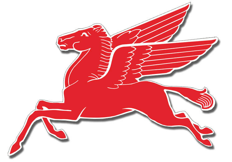 Motor Oil And Gas Large Mobil Pegasus Flying Horse Steel Cut Out  Sign