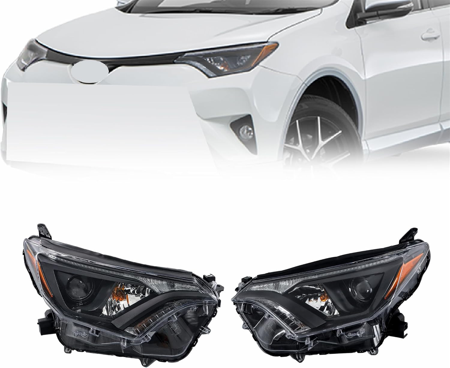 Headlights Assembly Replacement for Rav4 Clear Lens