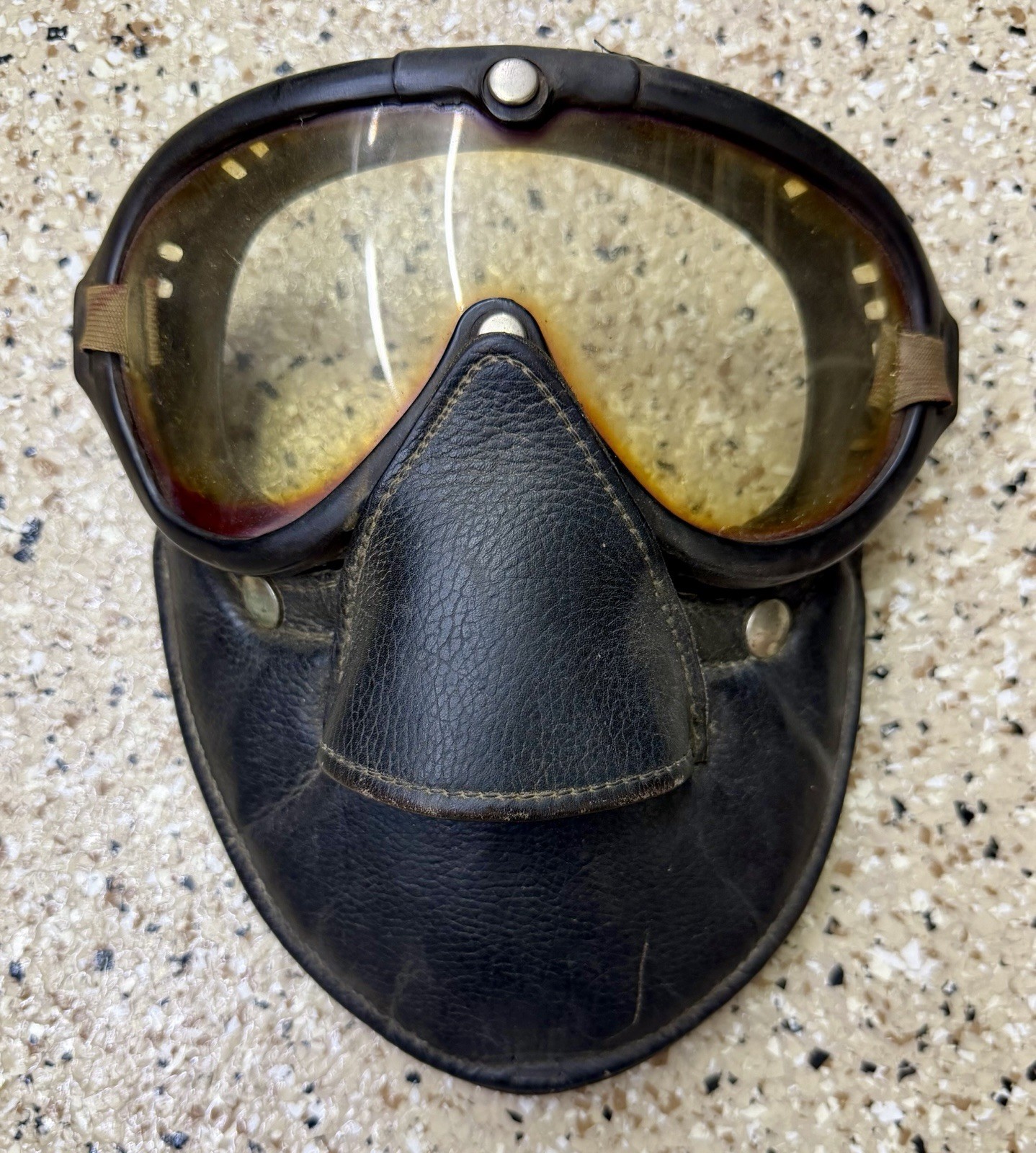 Vintage Motorcycle Racing Goggles / Leather Mask Harley Davidson Indian Racing