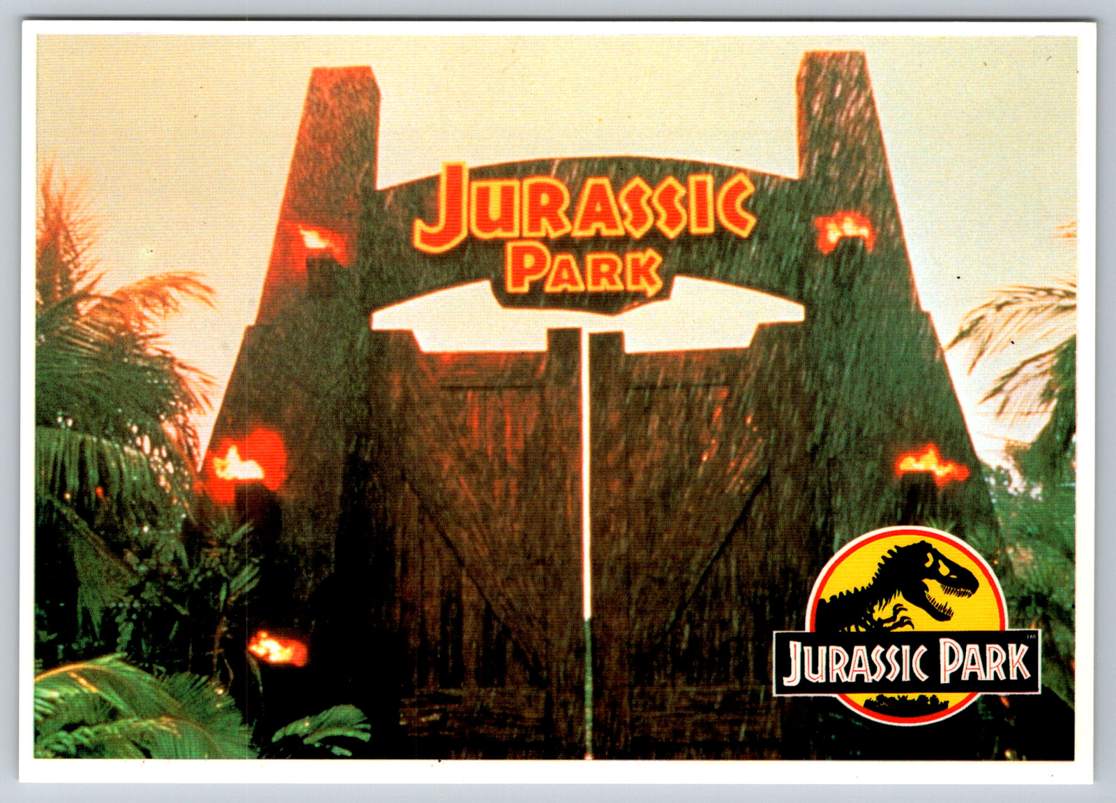 c1990s Jurassic Park Entrance Gate Advertisement Promo Postcard c1990s Jurassic Park Entrance Gate Advertisement Promo Postcard