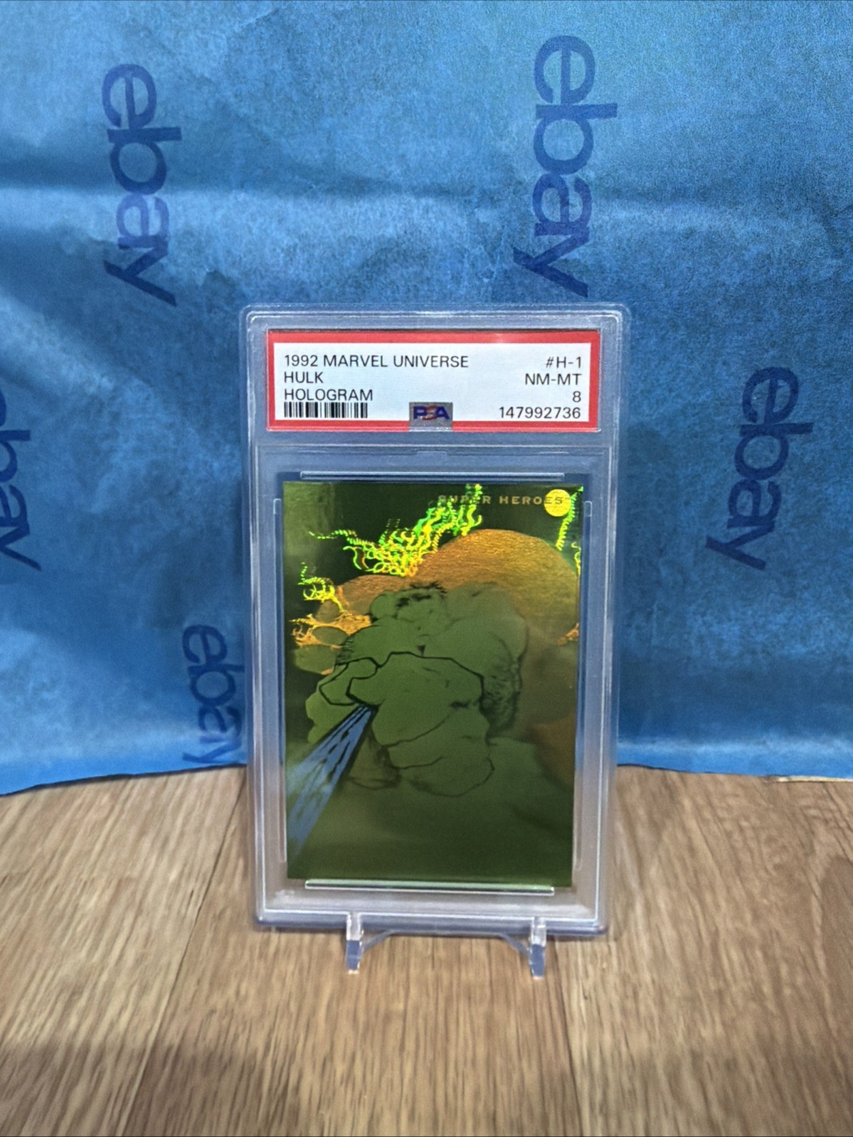 1992 Incredible Hulk Marvel Universe Hologram H-1 1992 PSA 8 NM-Mint Avengers 92 1992 Incredible Hulk Marvel Universe Hologram H-1 1992 PSA 8 NM-Mint Avengers 92