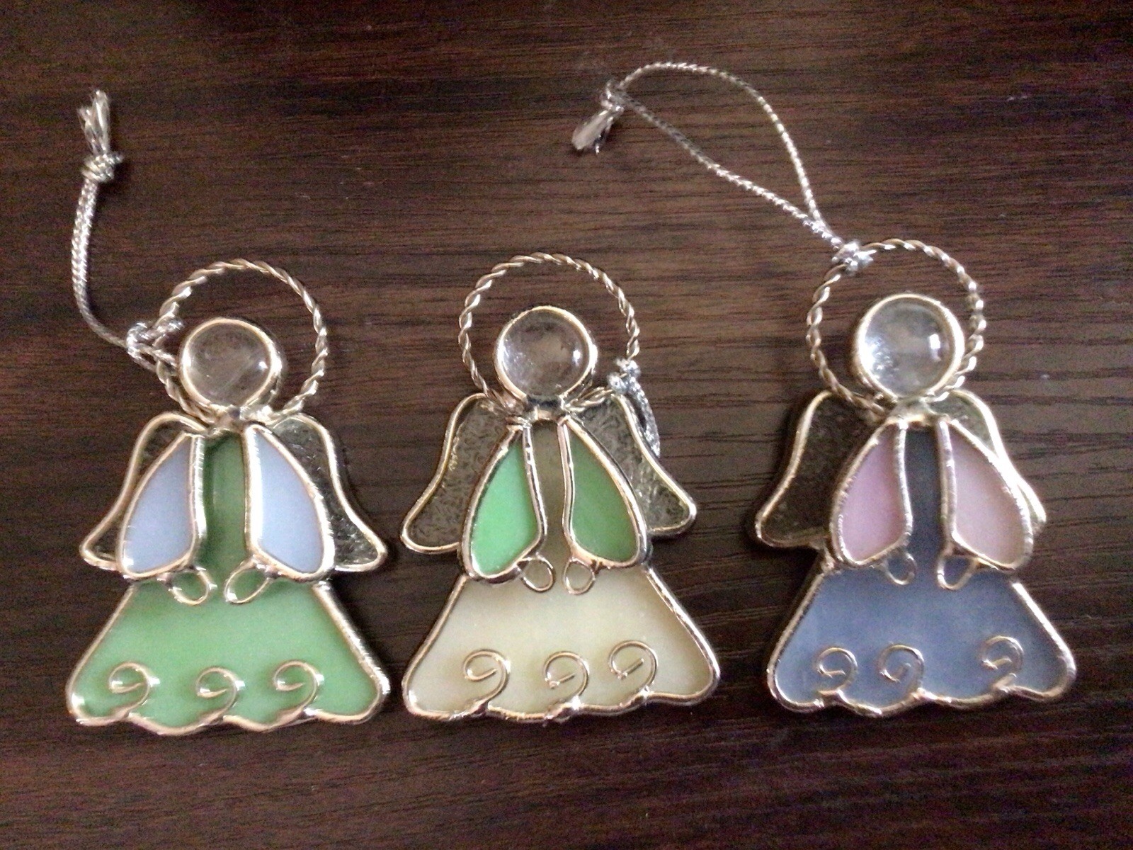 Ganz Vintage Stained Glass Sun Catcher Holiday Christmas Ornament Set Ganz Vintage Stained Glass Sun Catcher Holiday Christmas Ornament Set