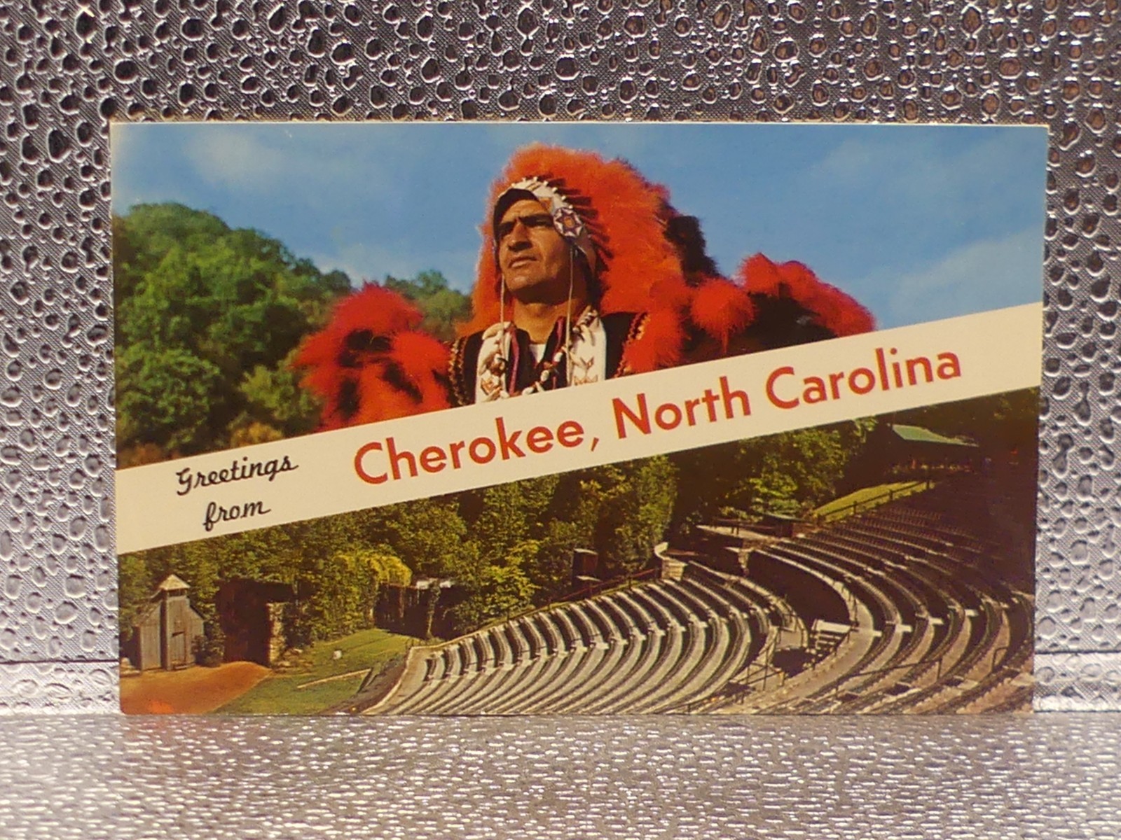 Greetings From Cherokee North Carolina Indian Reservation Topographical Postcard Greetings From Cherokee North Carolina Indian Reservation Topographical Postcard