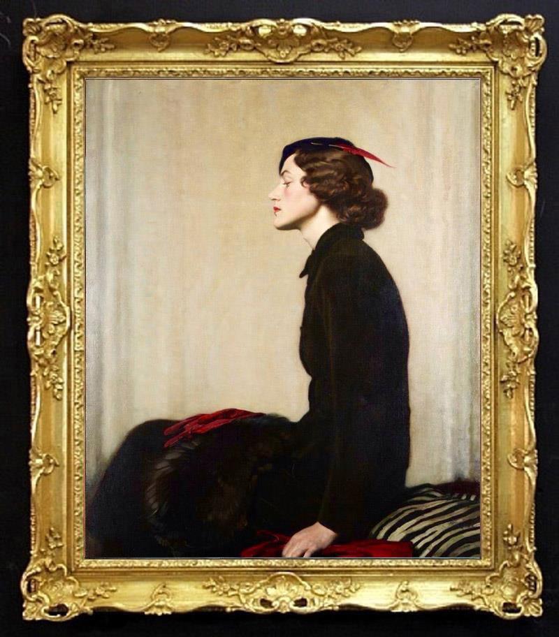 Handmade Old Master-Art Antique Oil Painting lady girl on canvas 24