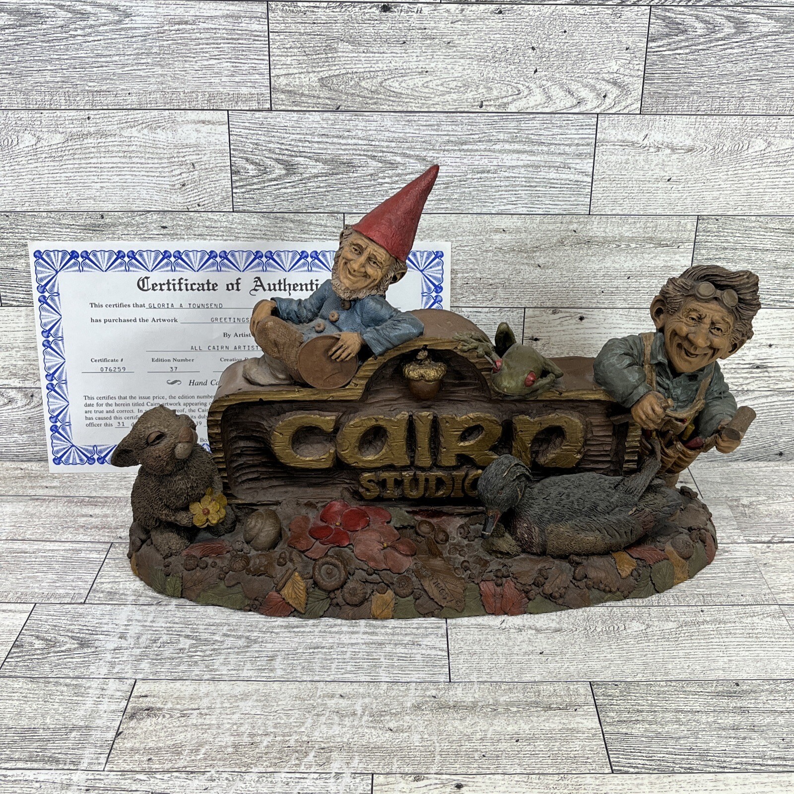GREETINGS-R 1993 Tom Clark Gnome Cairn Studio Item #2012 Edition #37 GREETINGS-R 1993 Tom Clark Gnome Cairn Studio Item #2012 Edition #37