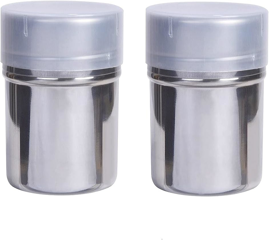 2 Pack Powdered Sugar Shaker Cinnamon Shaker Confectioners Sugar Shaker With Lid