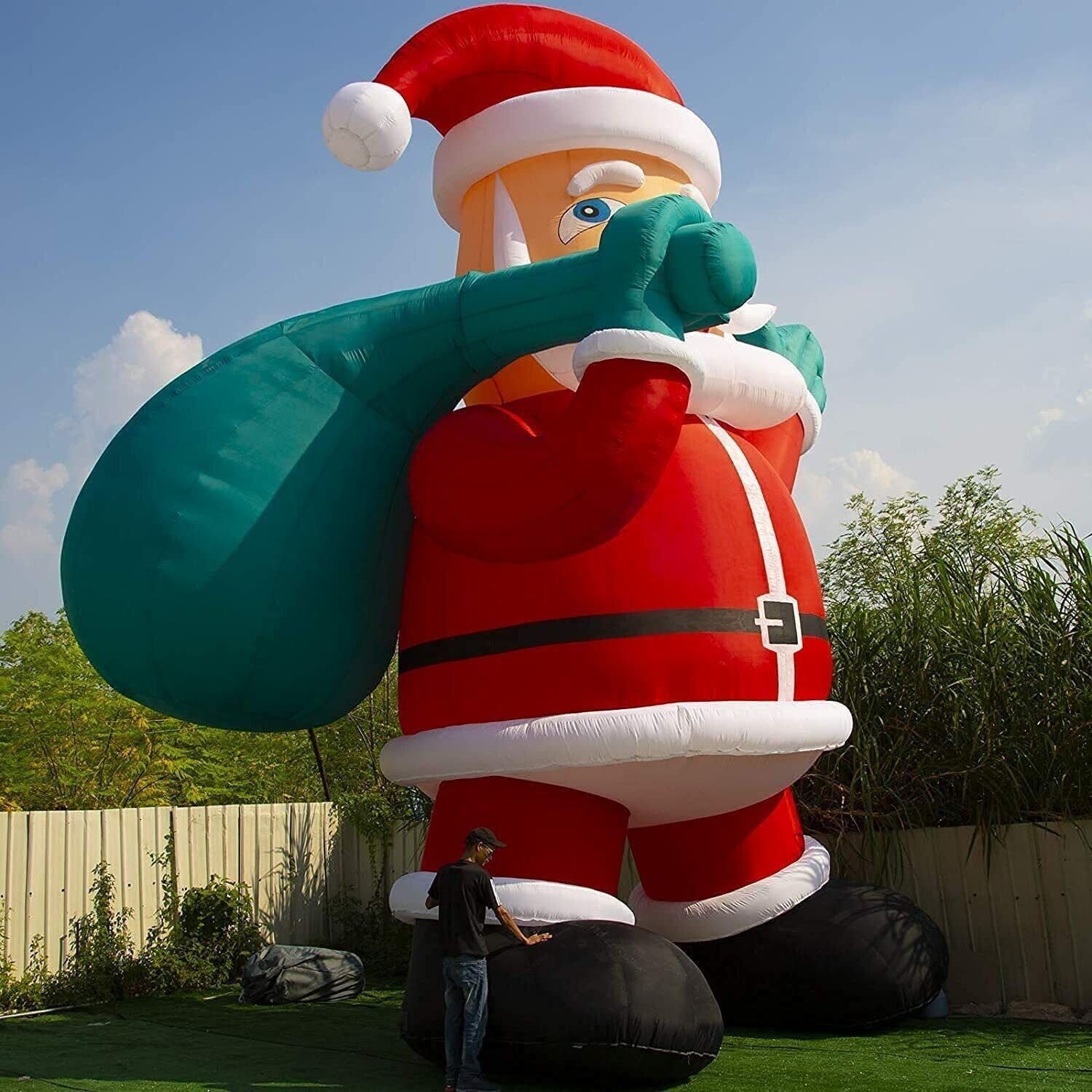 Giant 33Ft Premium Christmas Inflatable Santa Claus with Blower & Outdoor Yard Giant 33Ft Premium Christmas Inflatable Santa Claus with Blower & Outdoor Yard