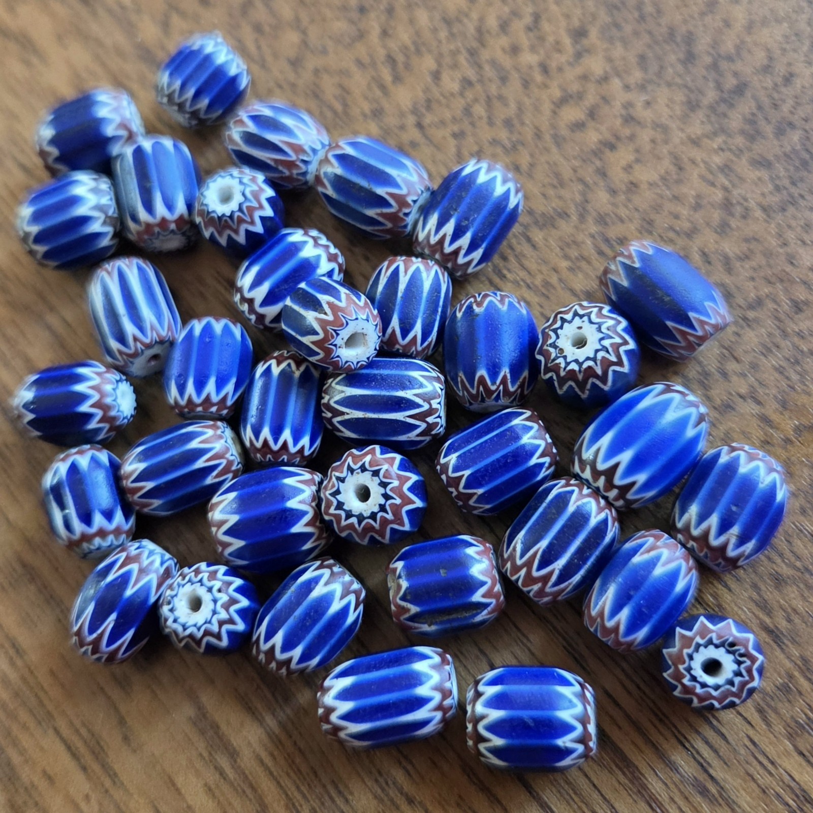 Vintage Venetian 6 Layer Chevron Glass Trade Beads Lot of 35 Small Beads Vintage Venetian 6 Layer Chevron Glass Trade Beads Lot of 35 Small Beads