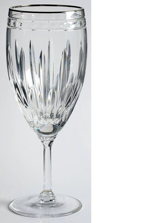 VTG Discontinued Jewel Platinum Lenox Crystal Iced Tea Wine Water Goblet Glass
