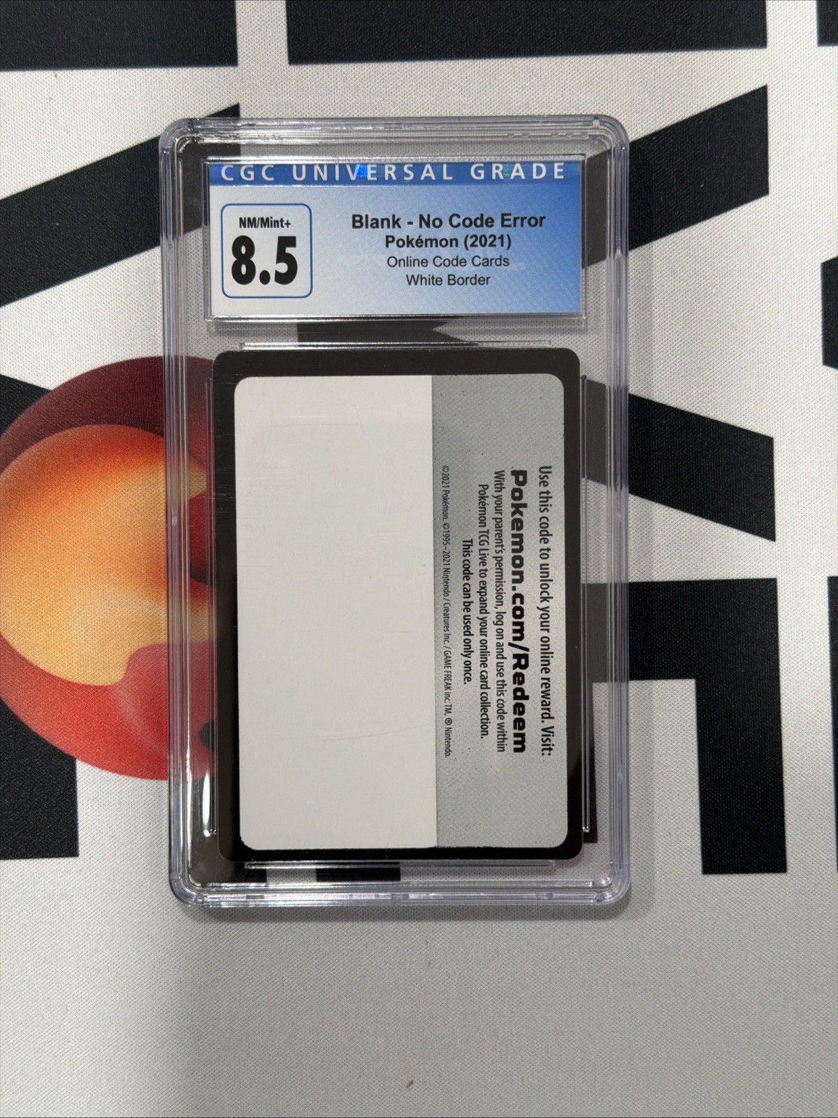 2021 ONLINE CODE CARDS WHITE BORDER #N/A BLANK - NO CODE ERROR CGC 8.5