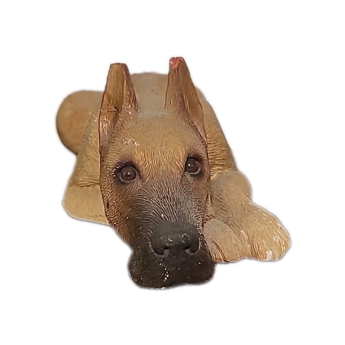 VINTAGE 80s 1987 Sandicast Great Dane Dog Fawn Laying Down Sandra Brue Heavy 