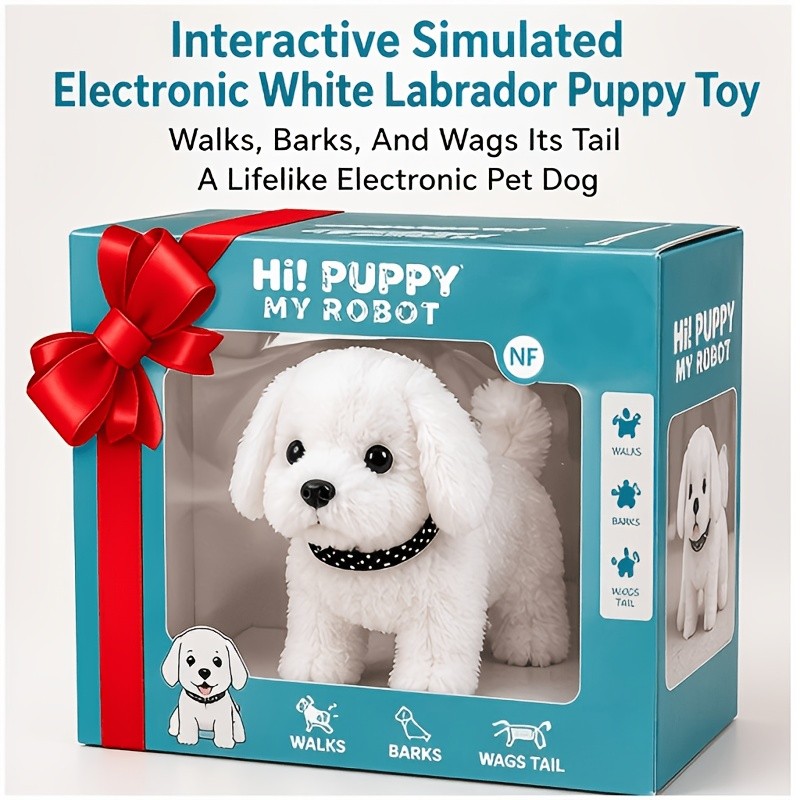 Interactive Electronic Plush Puppy Dog Toy Walks, Barks & Wags Tail, Realistic S Interactive Electronic Plush Puppy Dog Toy Walks, Barks & Wags Tail, Realistic S