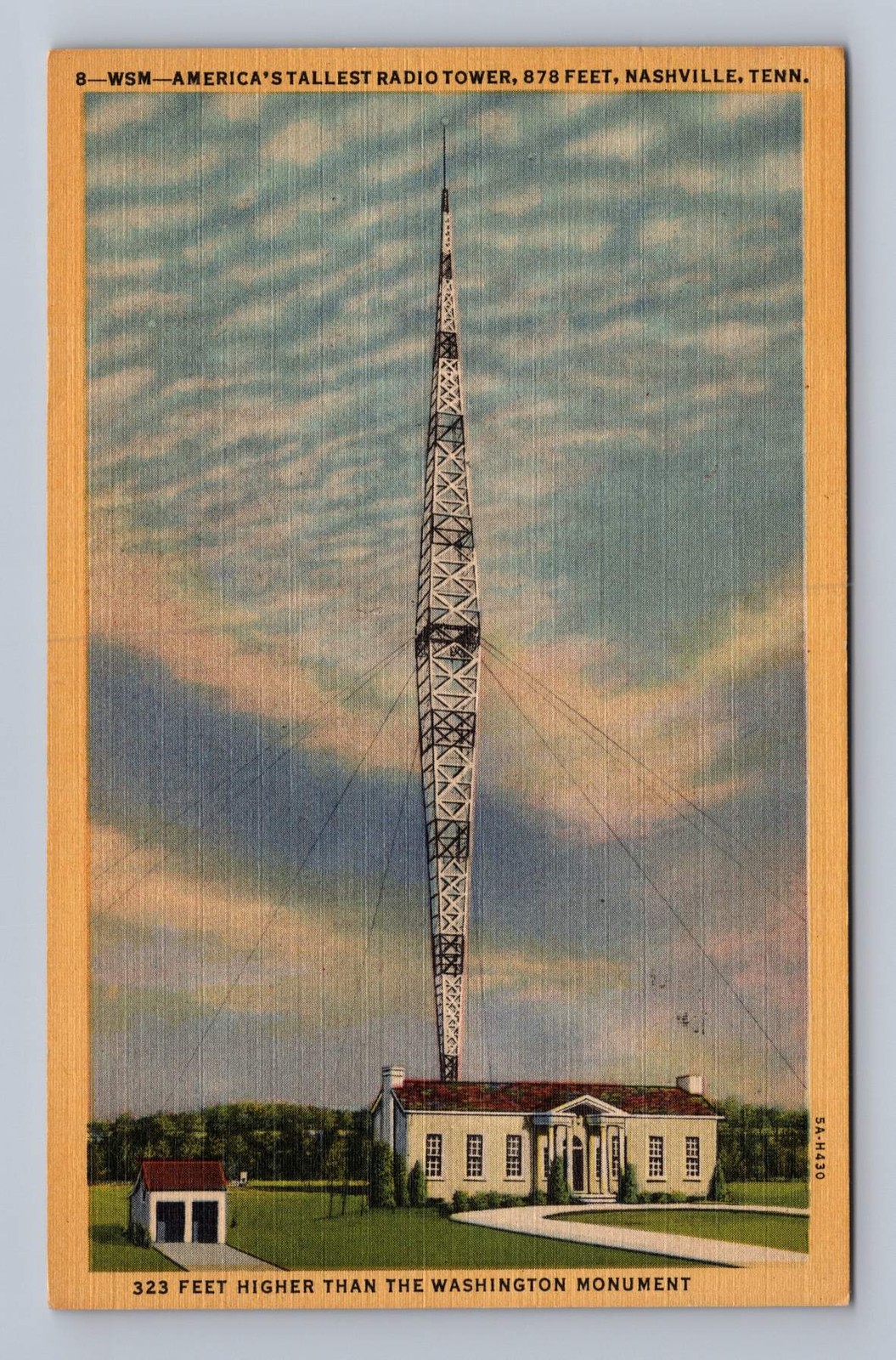 Tennessee NASHVILLE Wsm Radio Tower Tallest 1941 to Hartford CT Tennessee NASHVILLE Wsm Radio Tower Tallest 1941 to Hartford CT