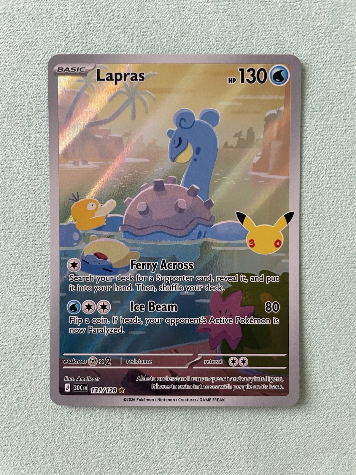 Pokemon TCG | 30th Anniversary | Lapras 131/128 | Illustration Rare