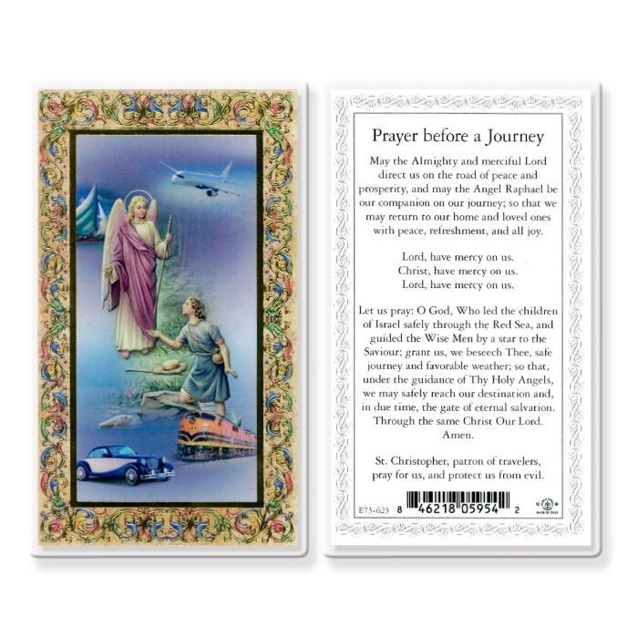 Saint Raphael - Prayer Before a Journey Laminated Holy Card E73-623