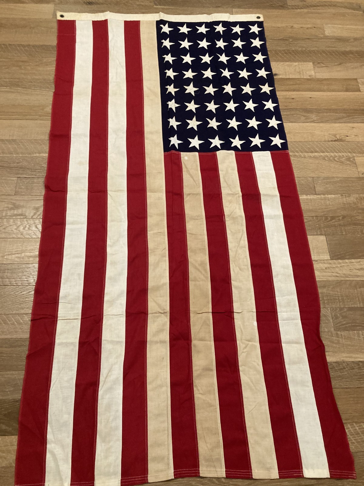 Vintage 48 Star American Flag Cotton Bunting Sewn Stars 80 Vintage 48 Star American Flag Cotton Bunting Sewn Stars 80