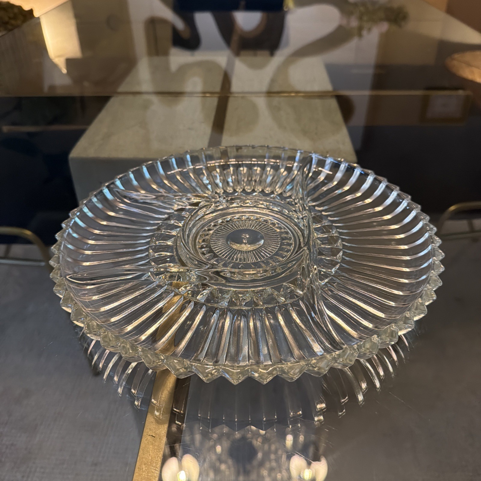 Vintage KROMEX Dip Appetizer Chrome Glass New Never Used Vintage KROMEX Dip Appetizer Chrome Glass New Never Used