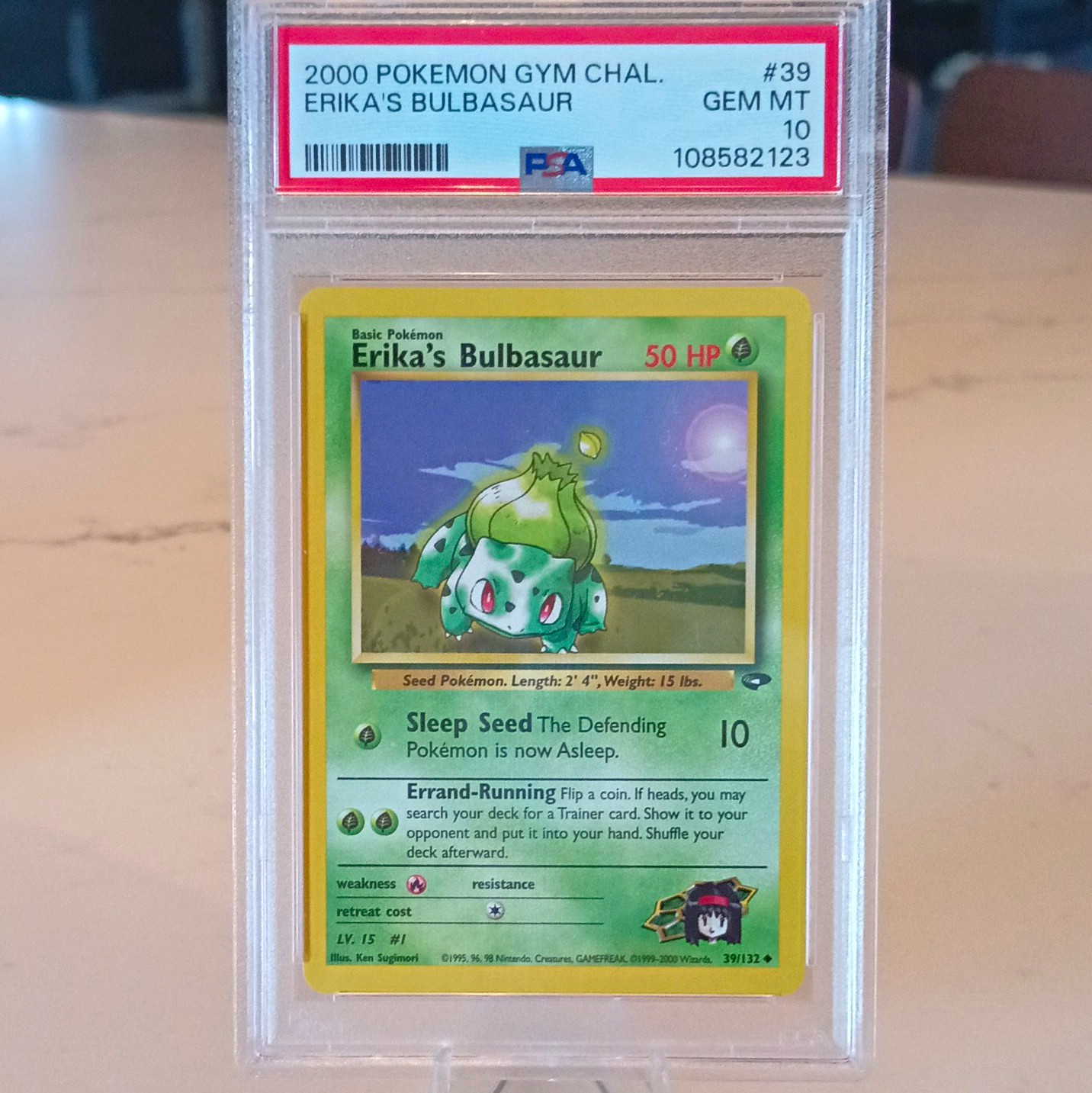 PSA 10 Pokemon 2000 Erika\'s Bulbasaur No. 39 PSA 10 PSA 10 Pokemon 2000 Erika\'s Bulbasaur No. 39 PSA 10