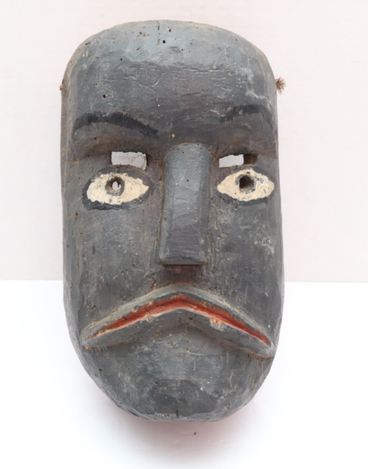 VERY OLD ATQ MEXICAN FOLK ART Carved WOOD DANCE MASK Veracruz  Carnival 12.5\
