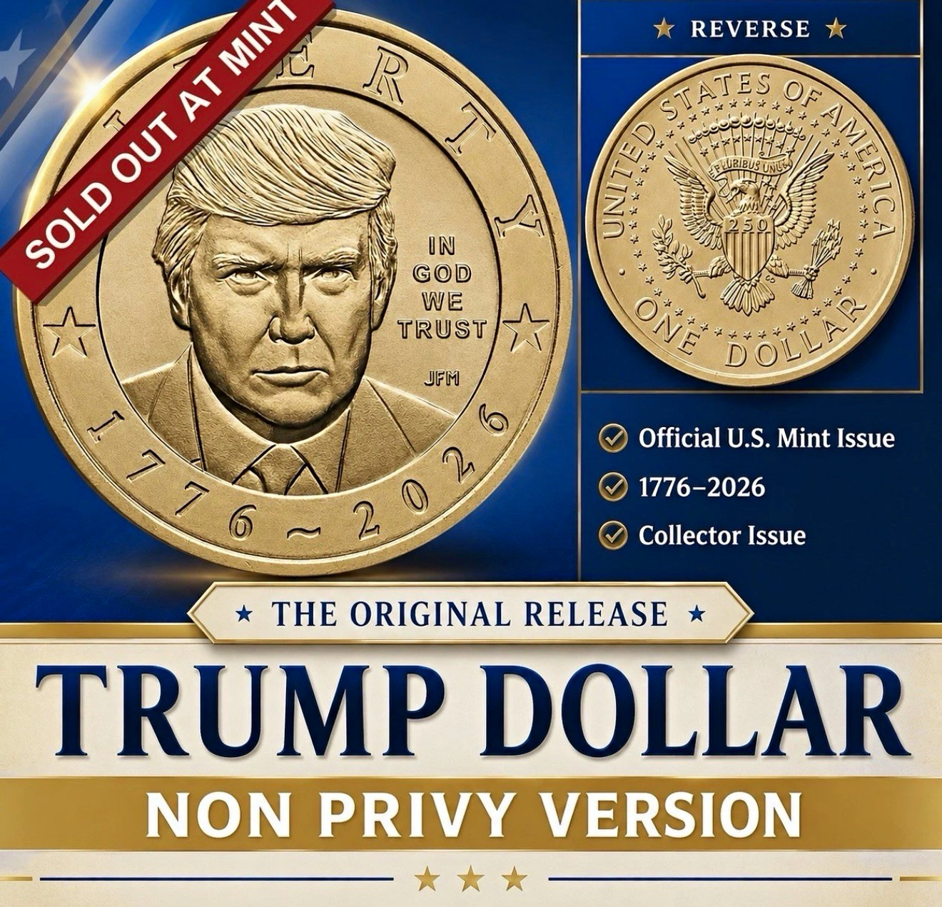 2026-P President Donald J. Trump Semiquincentennial $1 Non Privy \