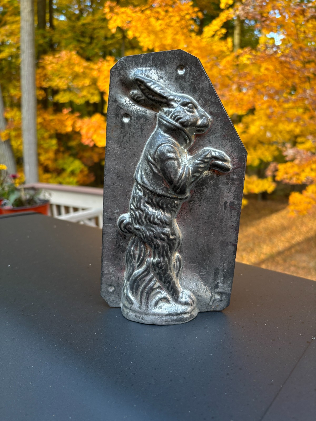 antique vintage chocolate mold rabbit