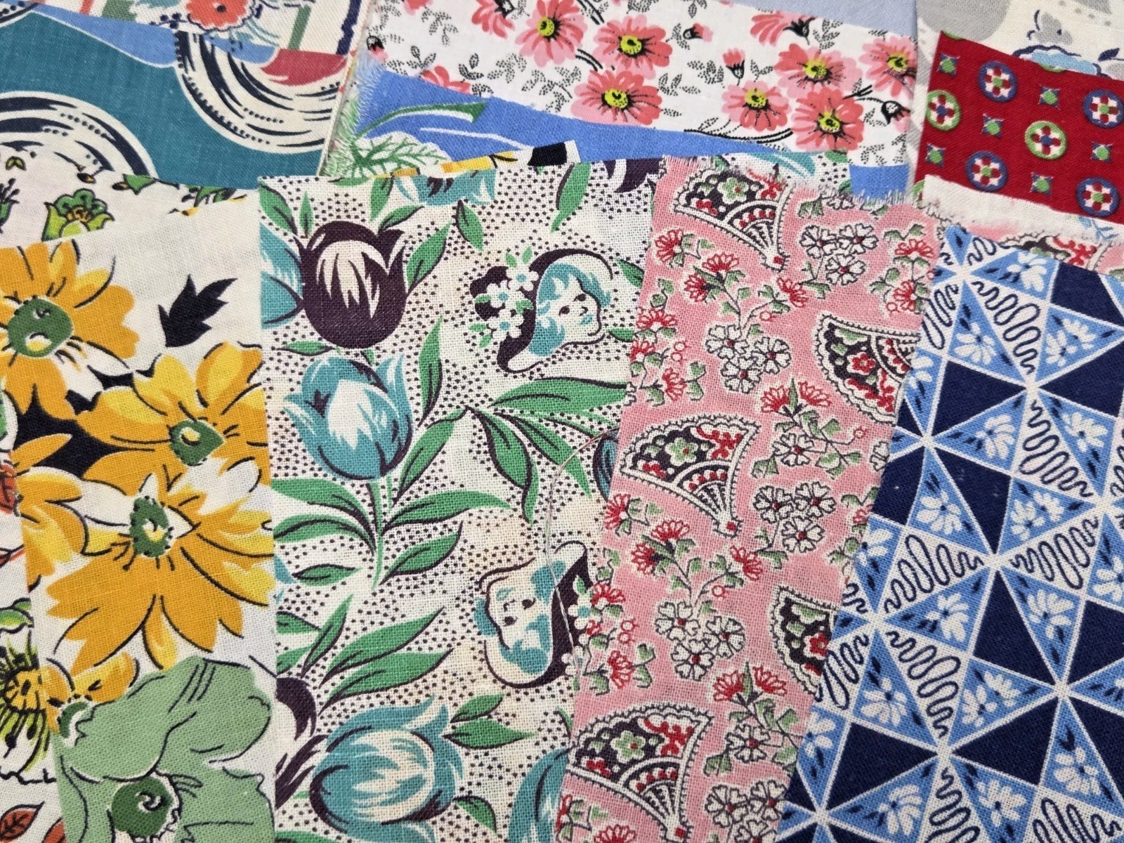 BEST 20 Vintage Feedsack Fabric Quilt 5x8 BEST 20 Vintage Feedsack Fabric Quilt 5x8