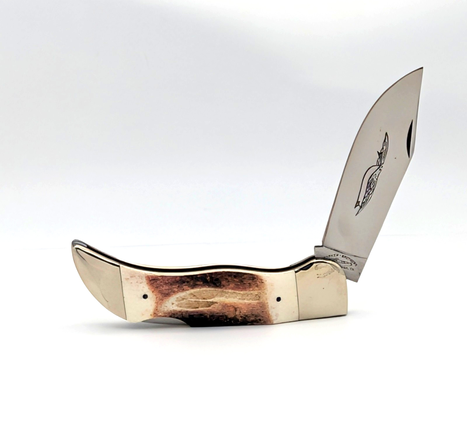 Vintage PARKER BROTHERS Genuine Stag Antler Lockback Folding Knife K-54 Japan