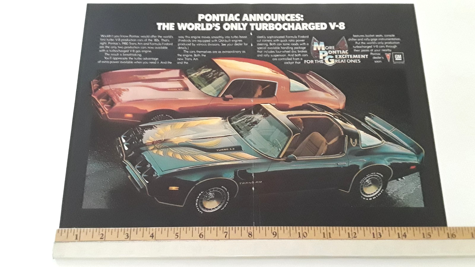 1980 PONTIAC TURBO TRANS AM / FORMULA FIREBIRD -  ORIGINAL 2 PAGE AD