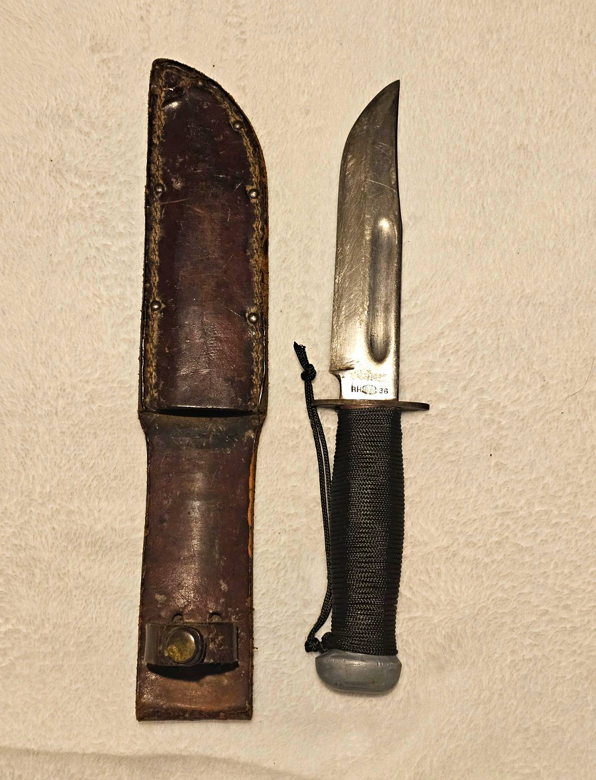 RH Pal WWII U.S. 36 Fixed Blade Fighting Knife with Sheath, Original