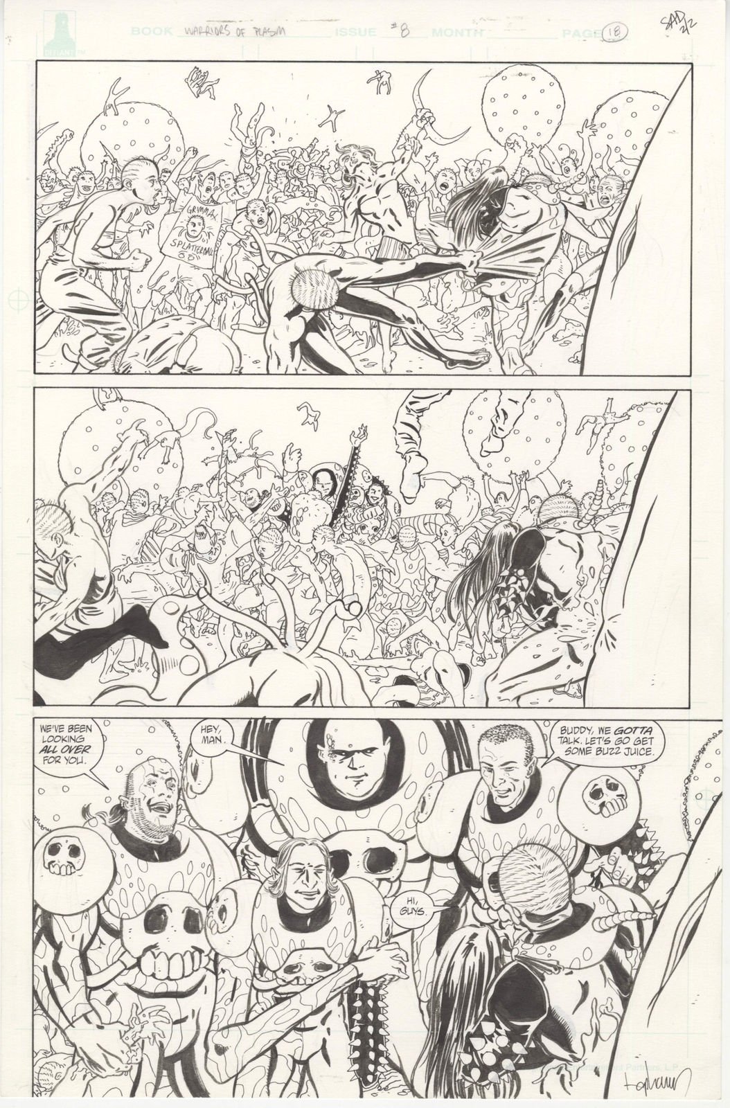 Warriors of Plasm #8 pg 18 Original Comic Art by David Lapham