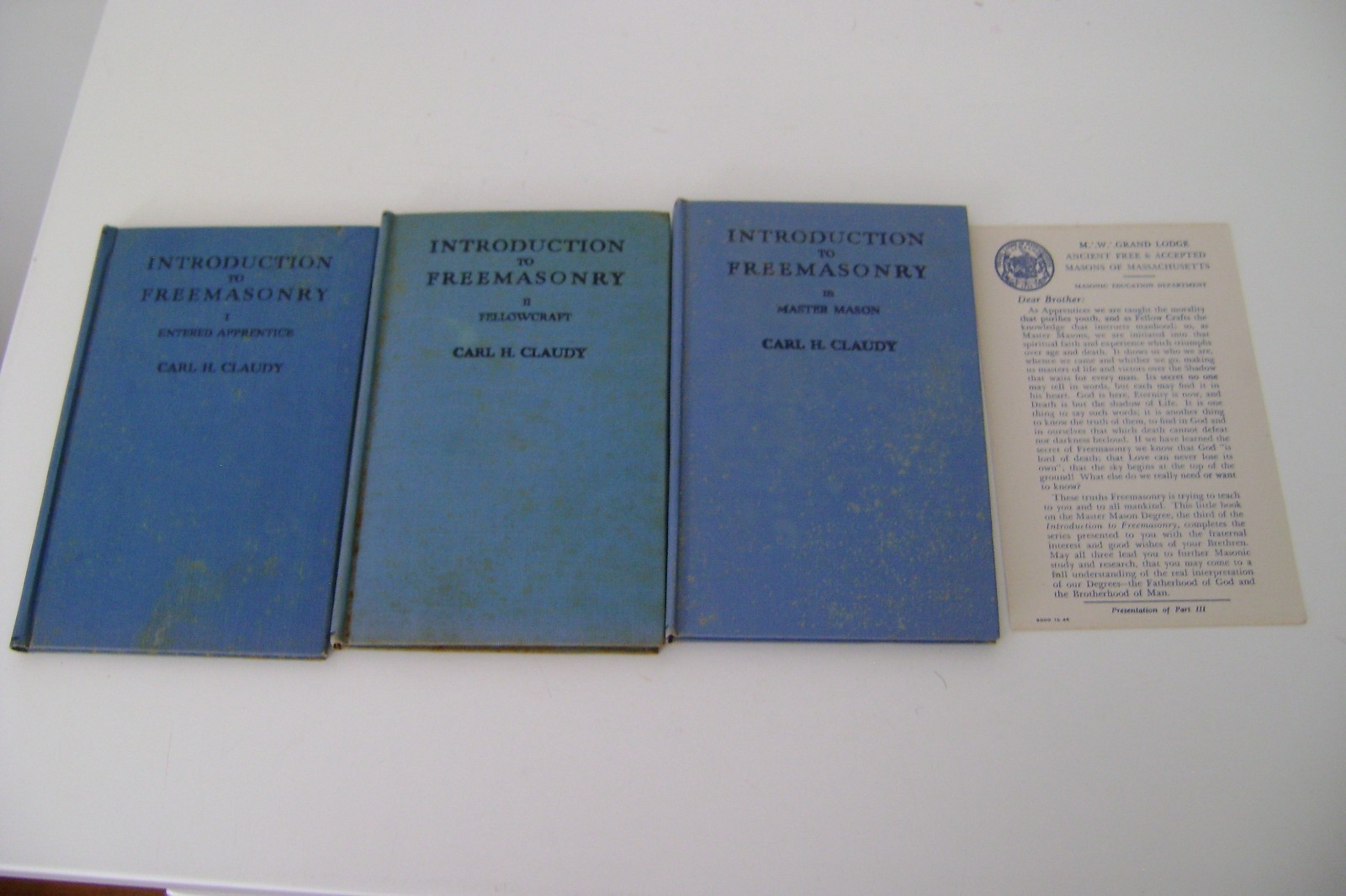 Introduction To Freemasonry Lot Of 3 Vol 1, 2 & 3 personalized w/throw in Introduction To Freemasonry Lot Of 3 Vol 1, 2 & 3 personalized w/throw in