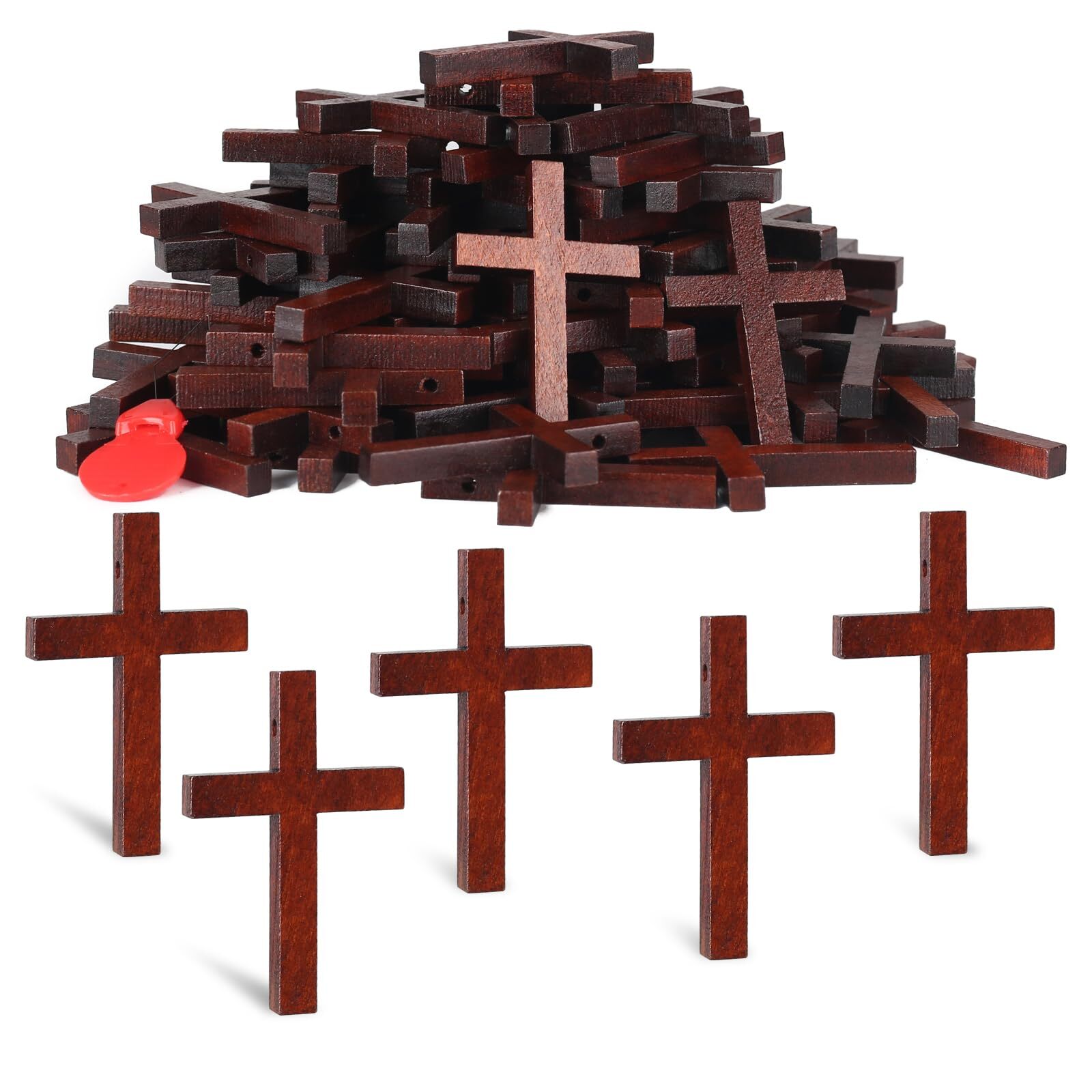 72 Pcs Small Wooden Crosses Wooden Crosses for Crafts Mini Cross Wooden Crosses