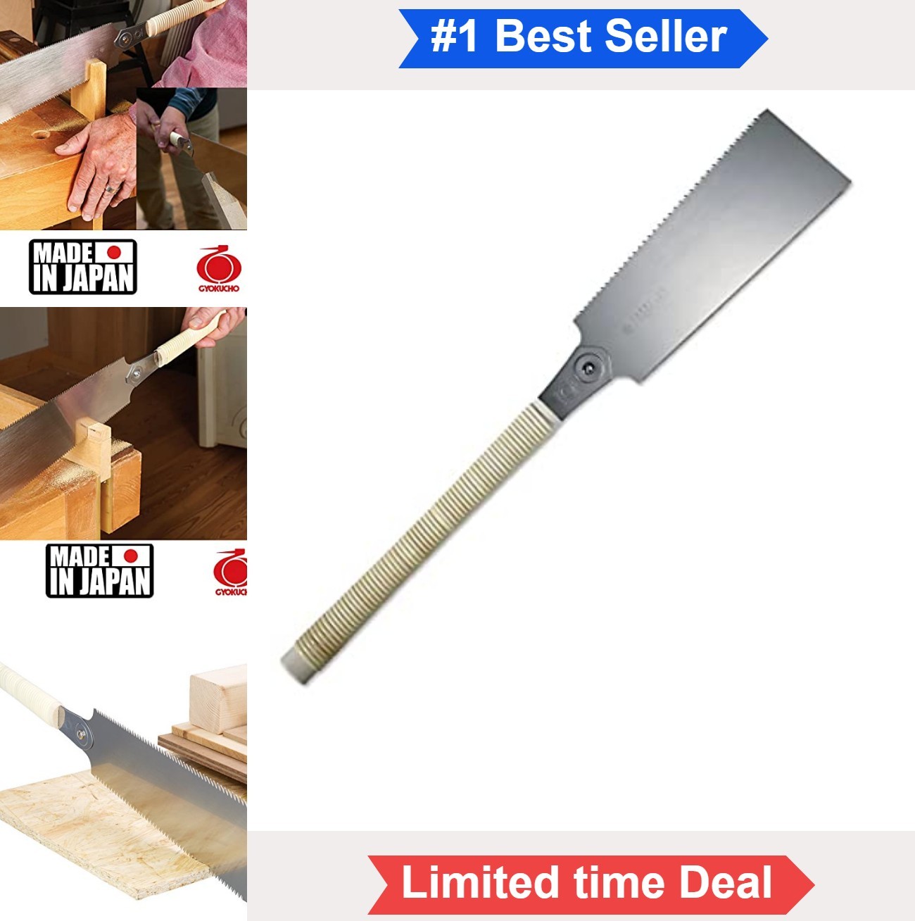 Hand Saw 10.6 Inch Carbon Steel Blade Wood Rattan Handle 9 Teeth For Woodworking