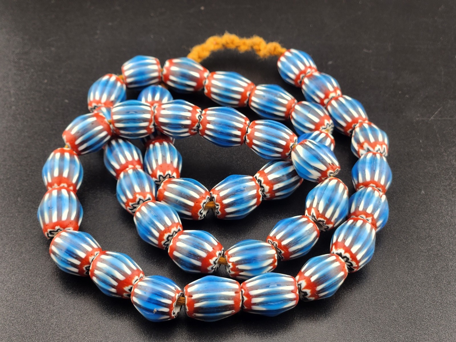 Vintage Venetian Style Chevron Beads 10mm Beautiful String