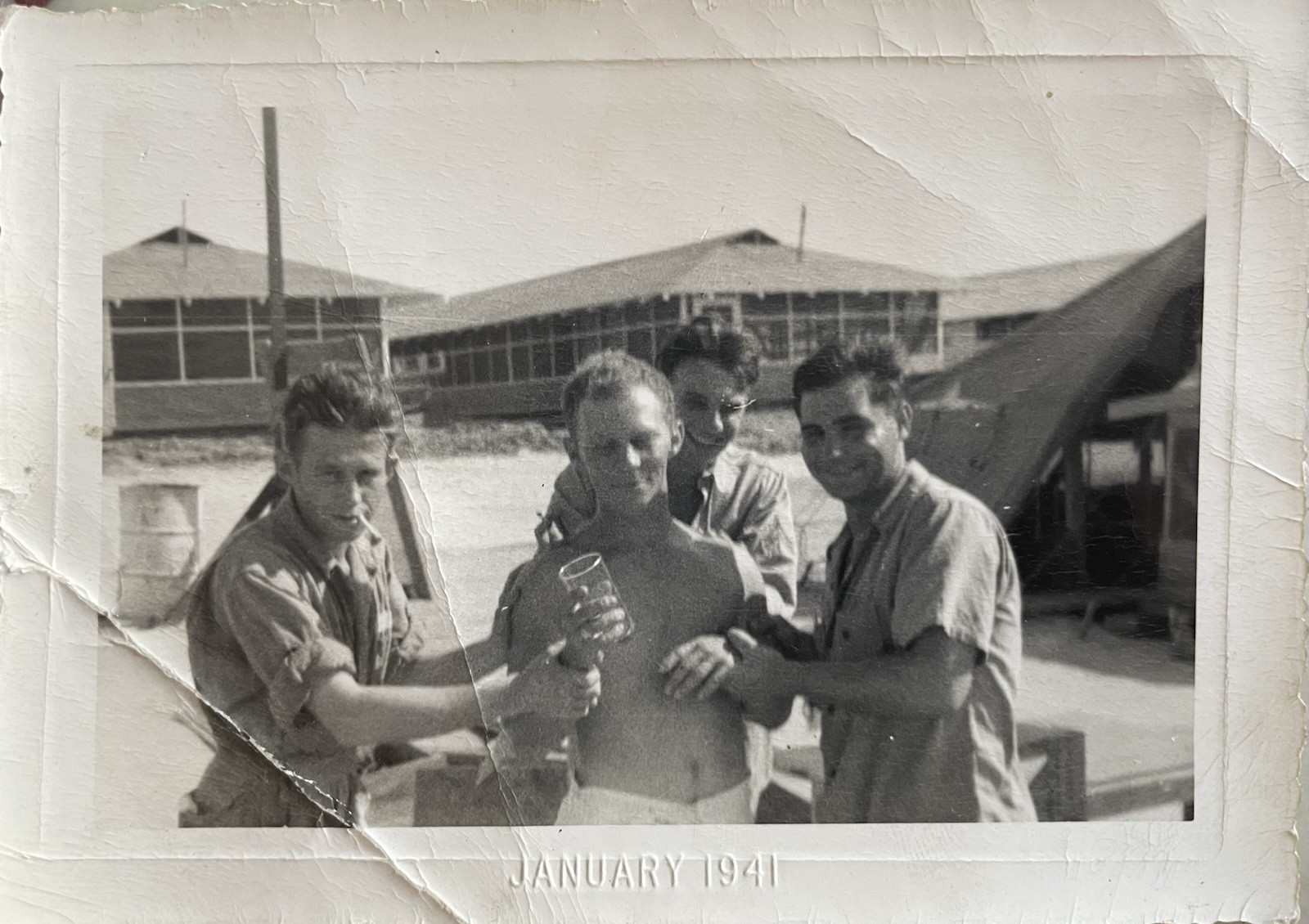 Drunk Military Men All Smiles Handsome Guys Shirtless 1941 Gay Interest WWII