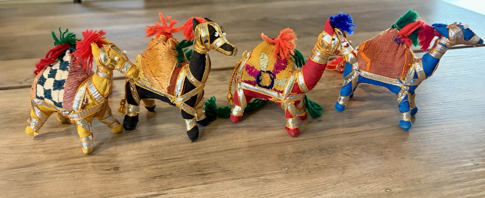 Vintage Hand Crafted Raj Camel Toys/Ornaments Made in India Set Of 4