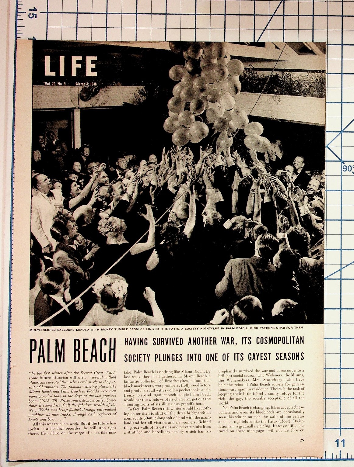 1946 Palm Beach Society Post-WWII Florida Socialites Vintage Print Article 1946 Palm Beach Society Post-WWII Florida Socialites Vintage Print Article