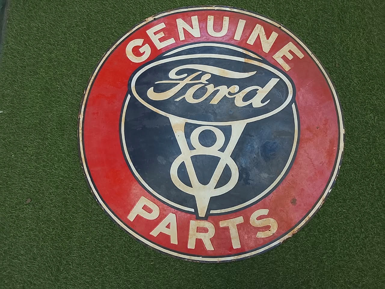 Ford V8 Porcelain Advertising Sign 30'' Inches Double Sided