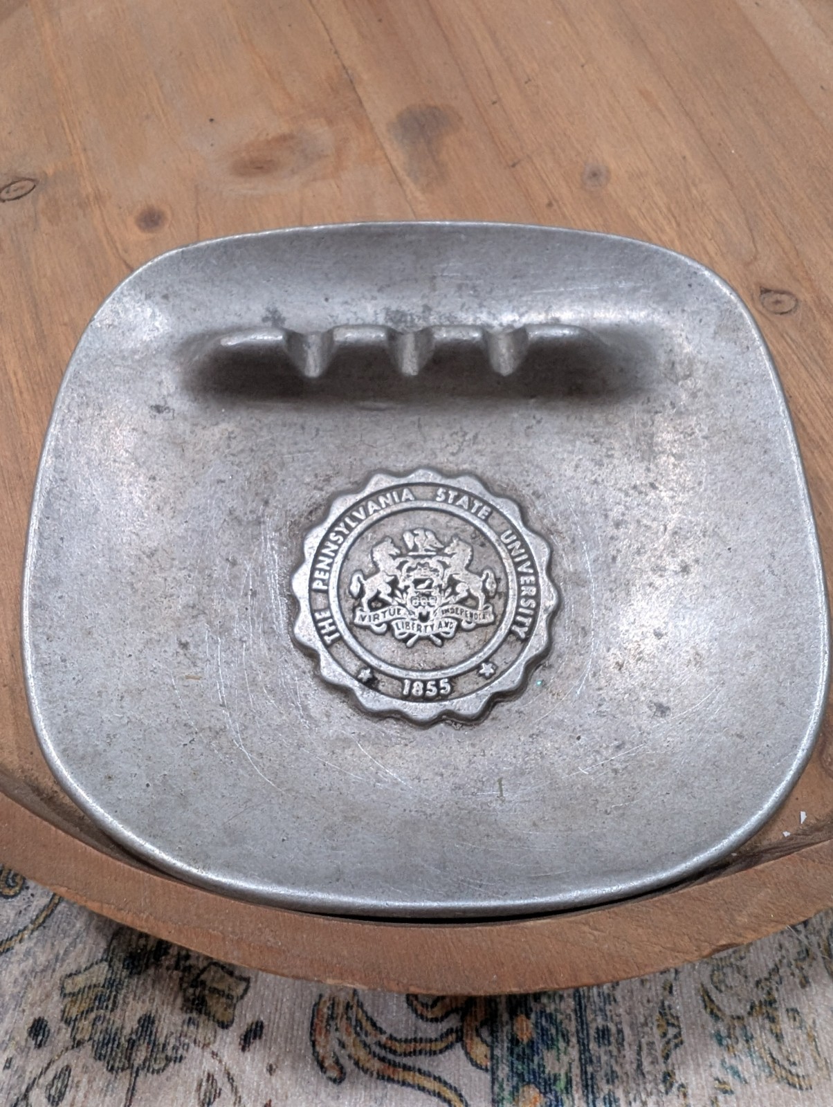 Vintage Pa state university pewter ashtray RWP bottom 250 celebration USA Vintage Pa state university pewter ashtray RWP bottom 250 celebration USA