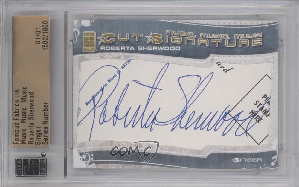 2012 Famous Fabrics Ink Music Cut Signatures 1/1 Roberta Sherwood #1502 Auto 0b0